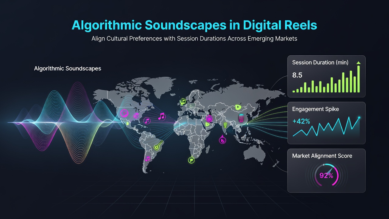 Digital reel interface displaying adaptive soundscape controls aligned with regional music elements